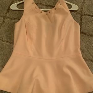 Soft pink peplum top